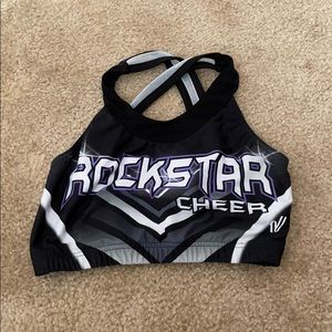 Black rockstar practice wear sports bra